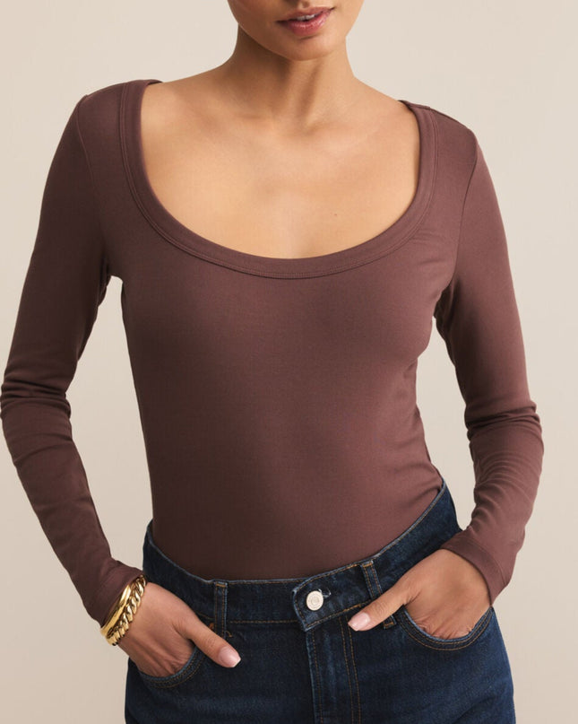 Z Supply Second Skin Scoop Neck Top Sandalwood
