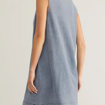 Sloane V-neck Jersey Denim Mini Dress