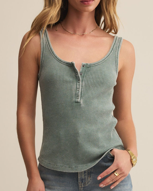Hunter Green Starling Mini Thermal Tank - Shop Simply Apparel