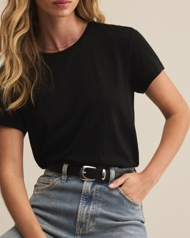 Black Tourist Knit Jersey Tee - Shop Simply Apparel