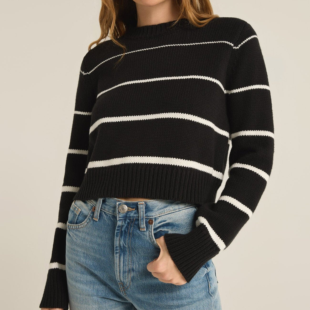 Z Supply Black Milan Stripe Sweater