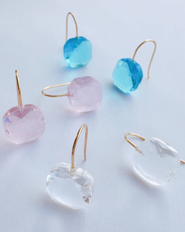 Crystal Water Floating Jewel Earrings