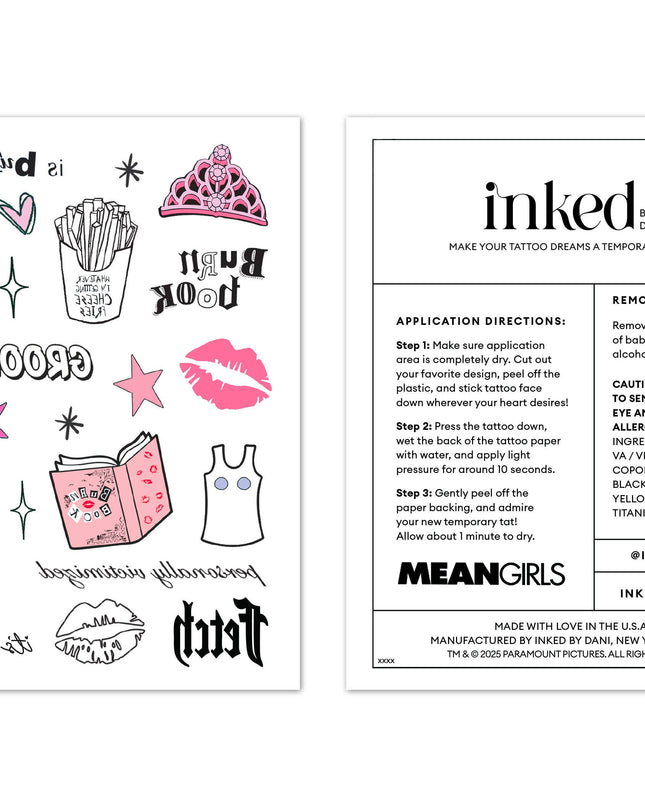 MEAN GIRLS: PLASTIC Temporary Tattoos - Shop Simply Apparel
