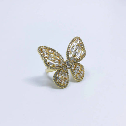 Butterfly Ring Baguette Diamond CZ