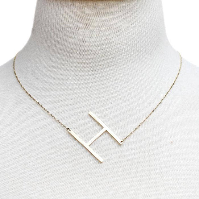 H Monogram Initial Necklace - Shop Simply Apparel