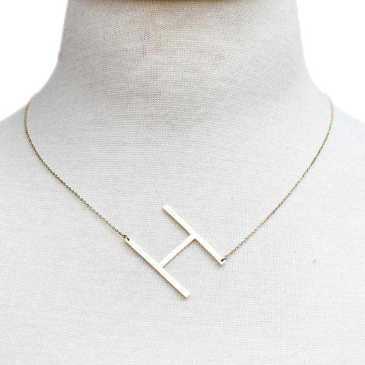 H Monogram Initial Necklace