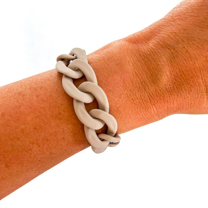 Matte Khaki Chunky Acrylic Chain Link Bracelet - Shop Simply Apparel