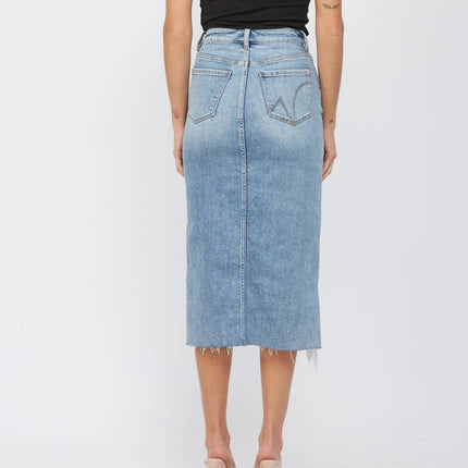 High Waisted Denim Skirt - Shop Simply Apparel