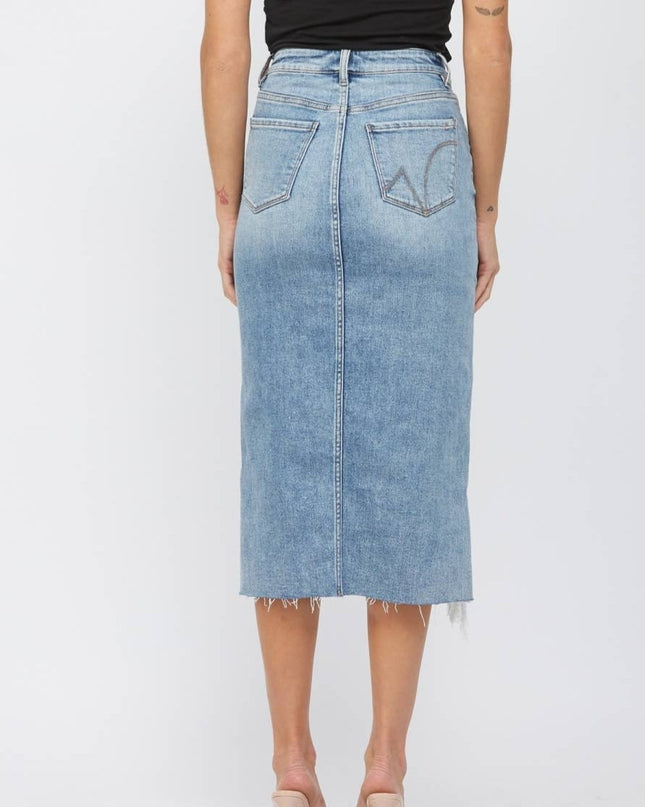 High Waisted Denim Skirt - Shop Simply Apparel