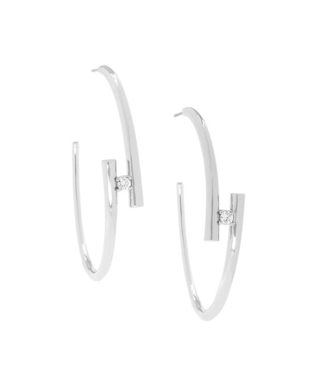Silver Large Overlap Hoop - Shop Simply Apparel