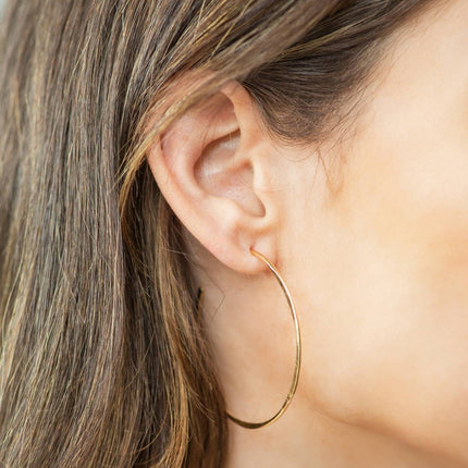 Large Textured Delicate Hoops - Shop Simply Apparel