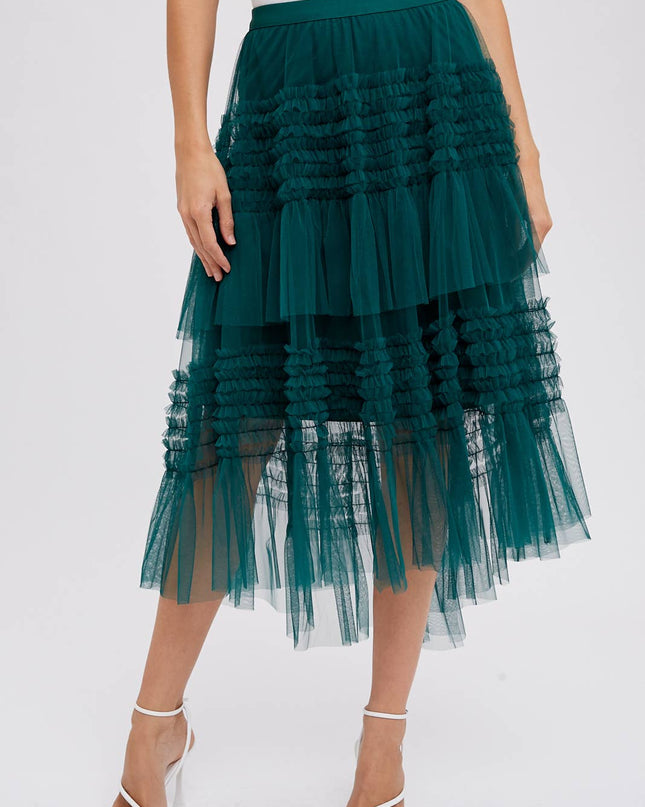 Forest Hi-Lo Tulle Midi Skirt - Shop Simply Apparel