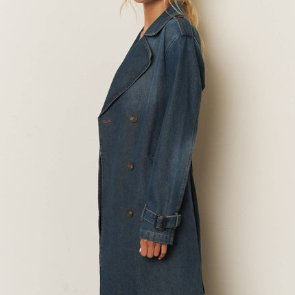 Pre-Order Denim Long Trench Coat