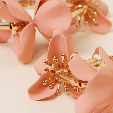 Pink Flower Hoop Earrings - Shop Simply Apparel