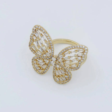Butterfly Ring Baguette Diamond CZ
