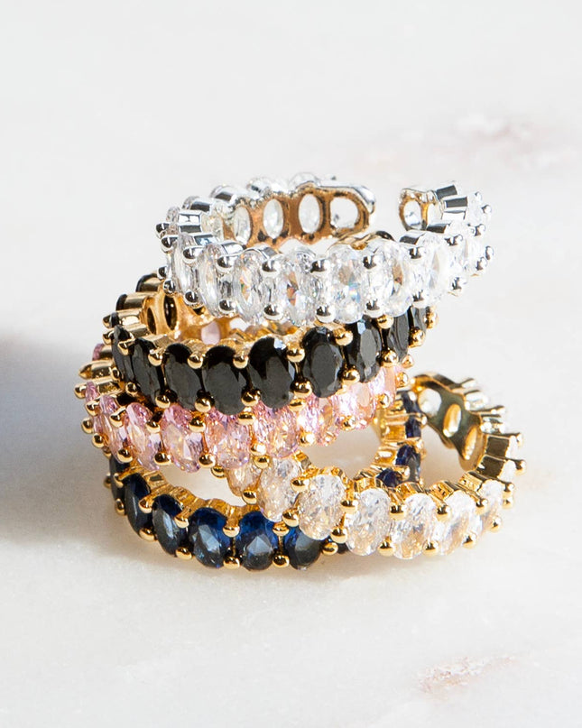 Clear Adjustable Pave Ring - Shop Simply Apparel