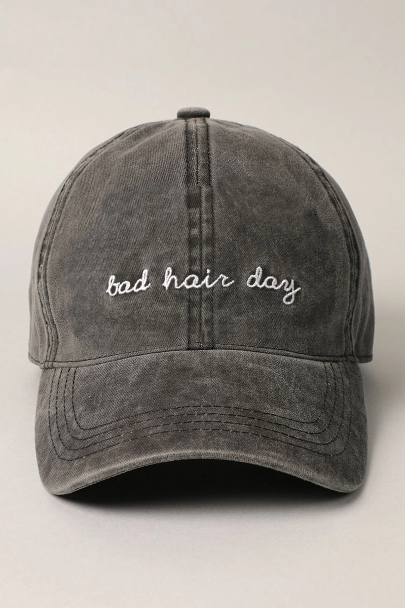 Bad Hair Day Lettering Embroidery Baseball Cap