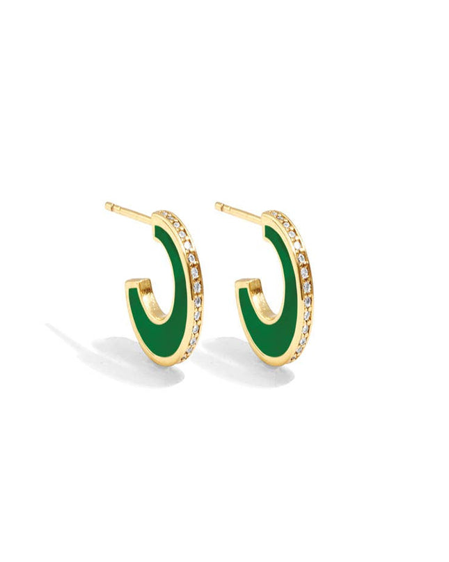 SALE - Small Colorful Pavé Hoops - Shop Simply Apparel