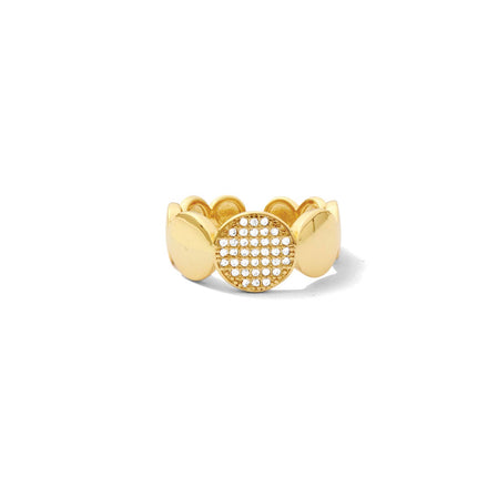 Gold Stand Out Pave Circle Ring - Shop Simply Apparel