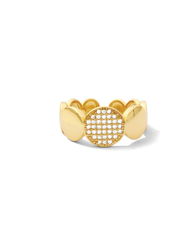 Gold Stand Out Pave Circle Ring - Shop Simply Apparel