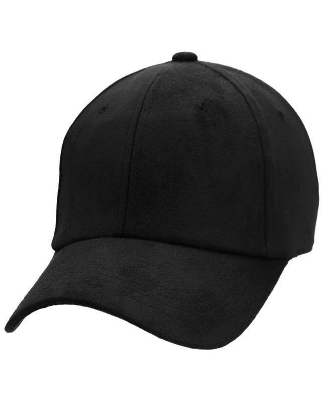 Black Premium Faux Suede Baseball Cap - Shop Simply Apparel