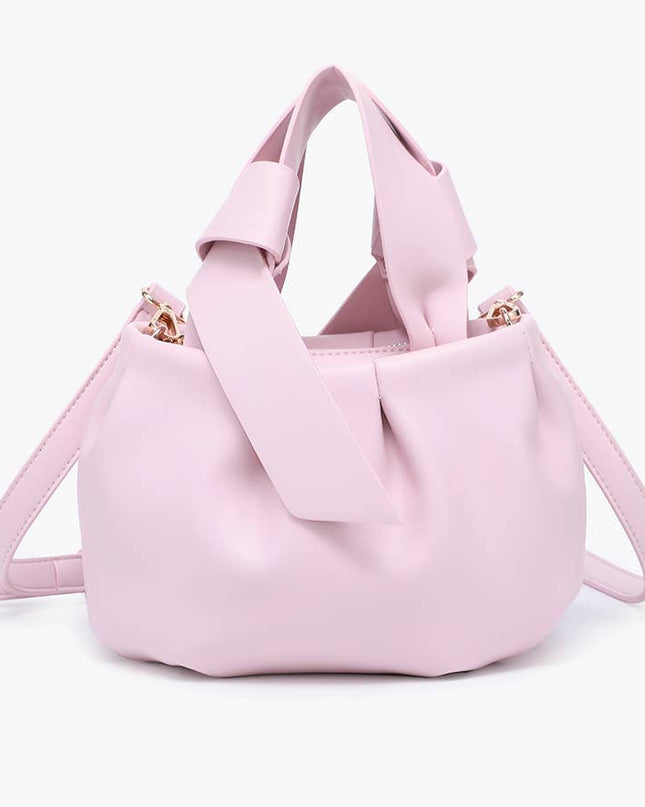 Petal Pink Beck Pleated Bucket Bag w/ Tie Straps - Shop Simply Apparel