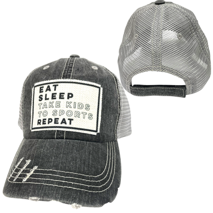 EAT SLEEP SPORTS BALL CAP | UNISEX HAT | DISTRESSED - Shop Simply Apparel
