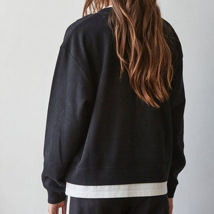 Black Always On Crew Pullover