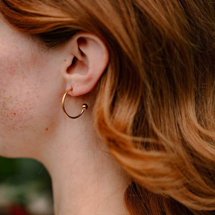 White Magnolia Hoops