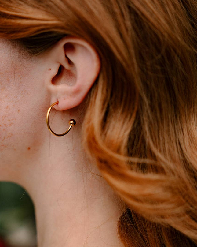 White Magnolia Hoops