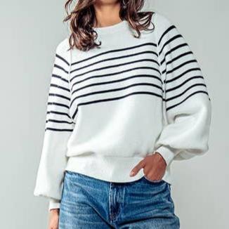 Ivory Striped Sweater