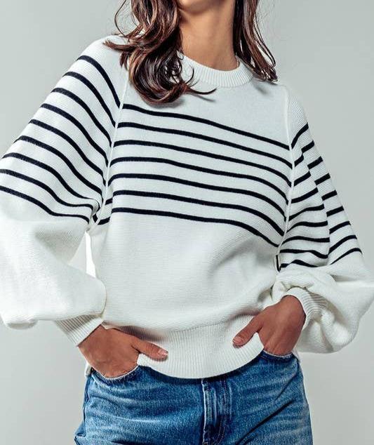 Ivory Striped Sweater