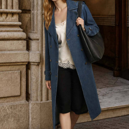 Pre-Order Denim Long Trench Coat