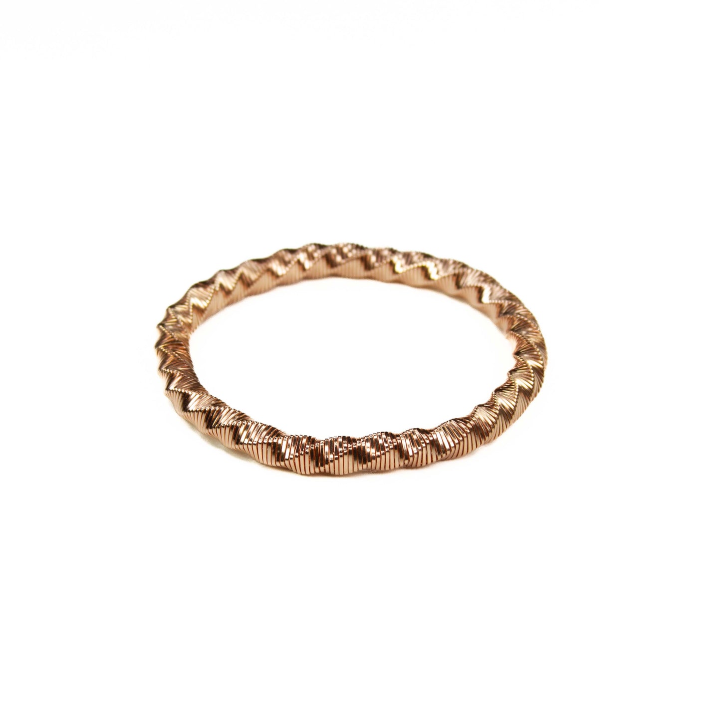 Rose Gold Loose Twist Slinky Stretch Bracelet