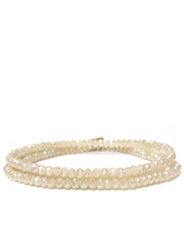 Champagne Stretch Crystal Beaded Wrap Bracelet - Shop Simply Apparel