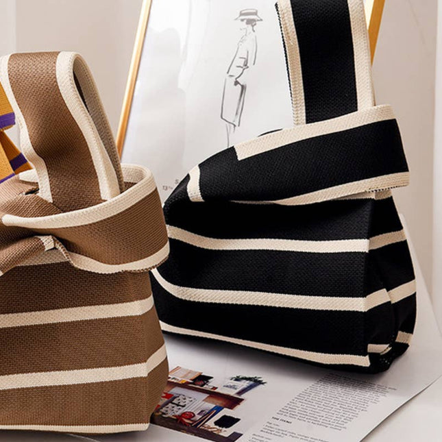 Striped Knit Handbag