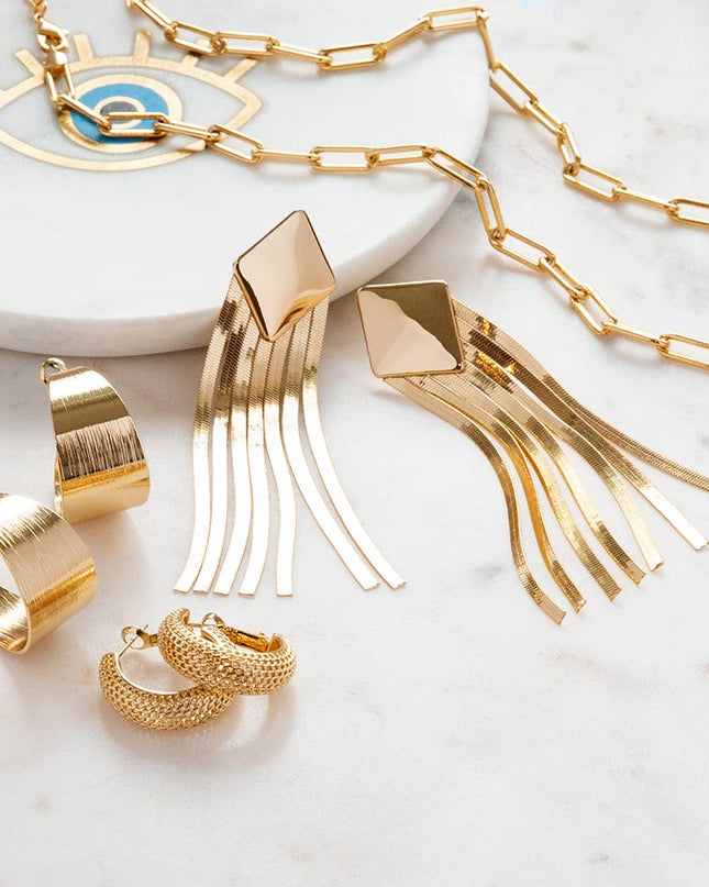Gold Etched Wide Hoop - Shop Simply Apparel