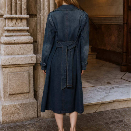 Pre-Order Denim Long Trench Coat