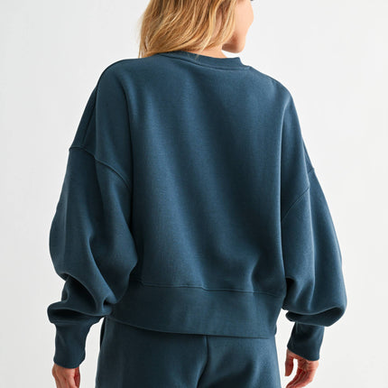 CloudWalk Balloon Sleeve Fleece Crewneck - Shop Simply Apparel