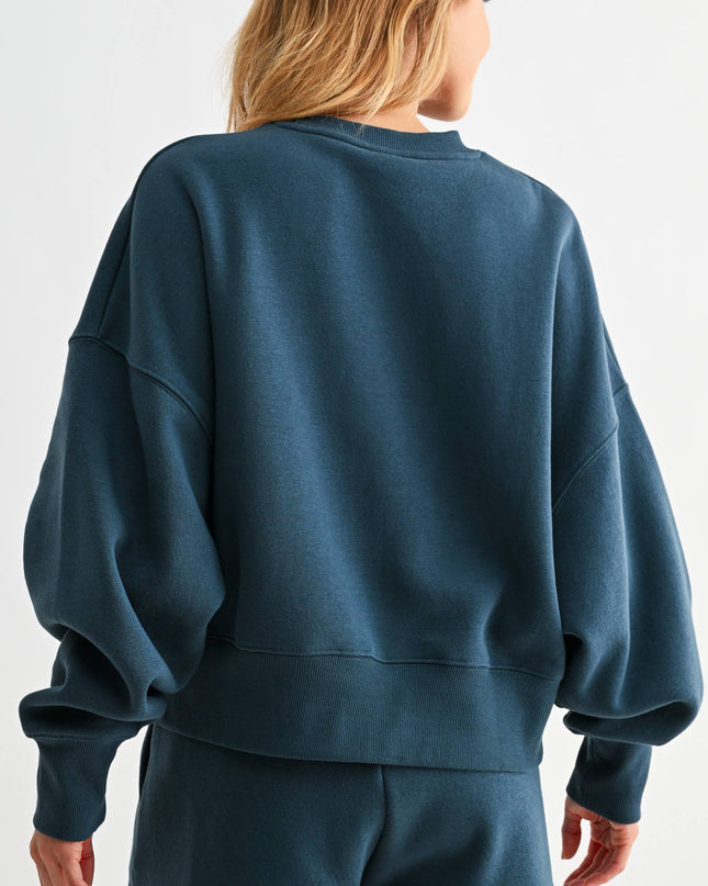 CloudWalk Balloon Sleeve Fleece Crewneck - Shop Simply Apparel