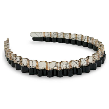 Black and Clear Wavy Headband Set