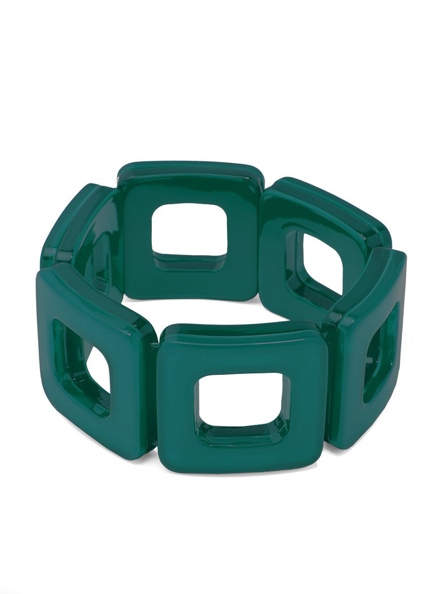 Dark Teal Resin Block Bracelet