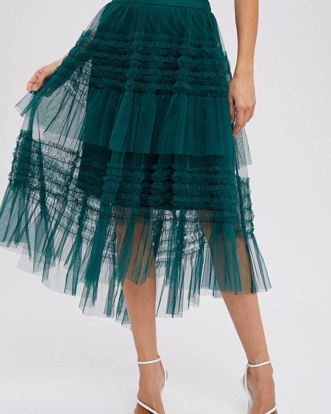 Forest Hi-Lo Tulle Midi Skirt - Shop Simply Apparel