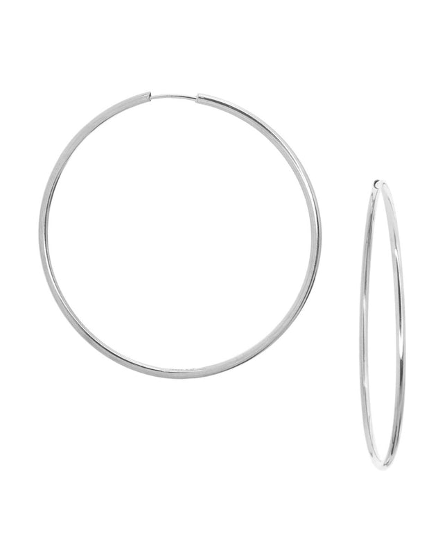 Silver Stainless Thin Medium Hoop - Shop Simply Apparel
