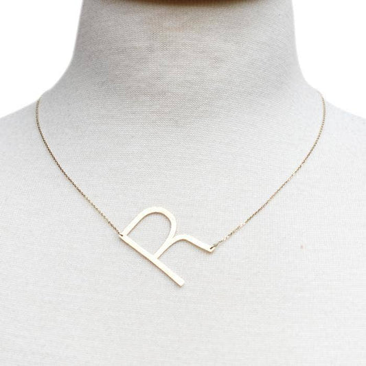 R Monogram Initial Necklace