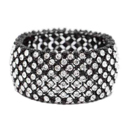 Black and White Stretch Crystal Bracelet - Shop Simply Apparel