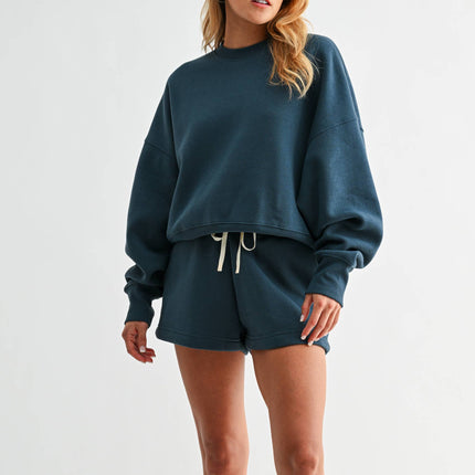 CloudWalk Balloon Sleeve Fleece Crewneck - Shop Simply Apparel