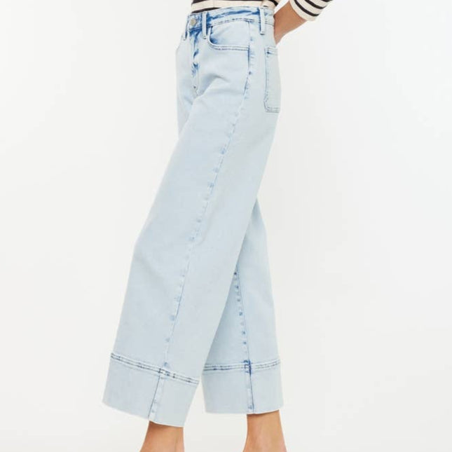 High Rise Cropped Wide Leg Jeans