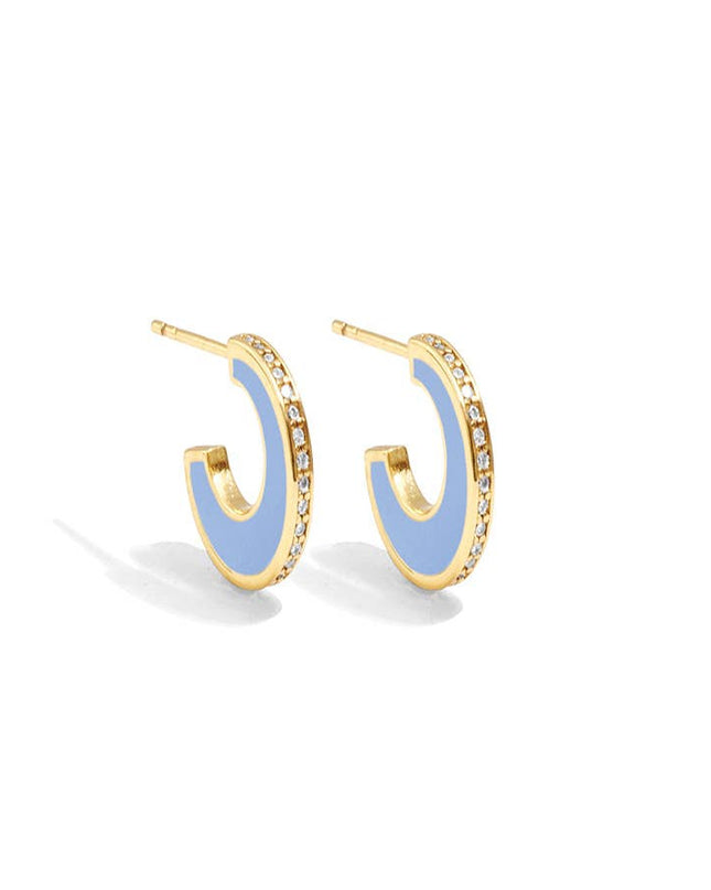 SALE - Small Colorful Pavé Hoops - Shop Simply Apparel