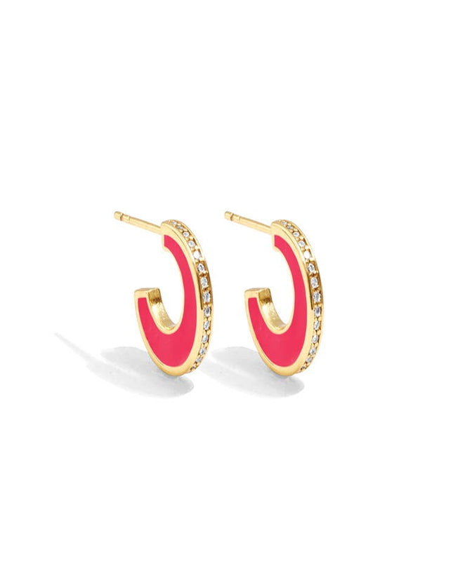 SALE - Small Colorful Pavé Hoops - Shop Simply Apparel